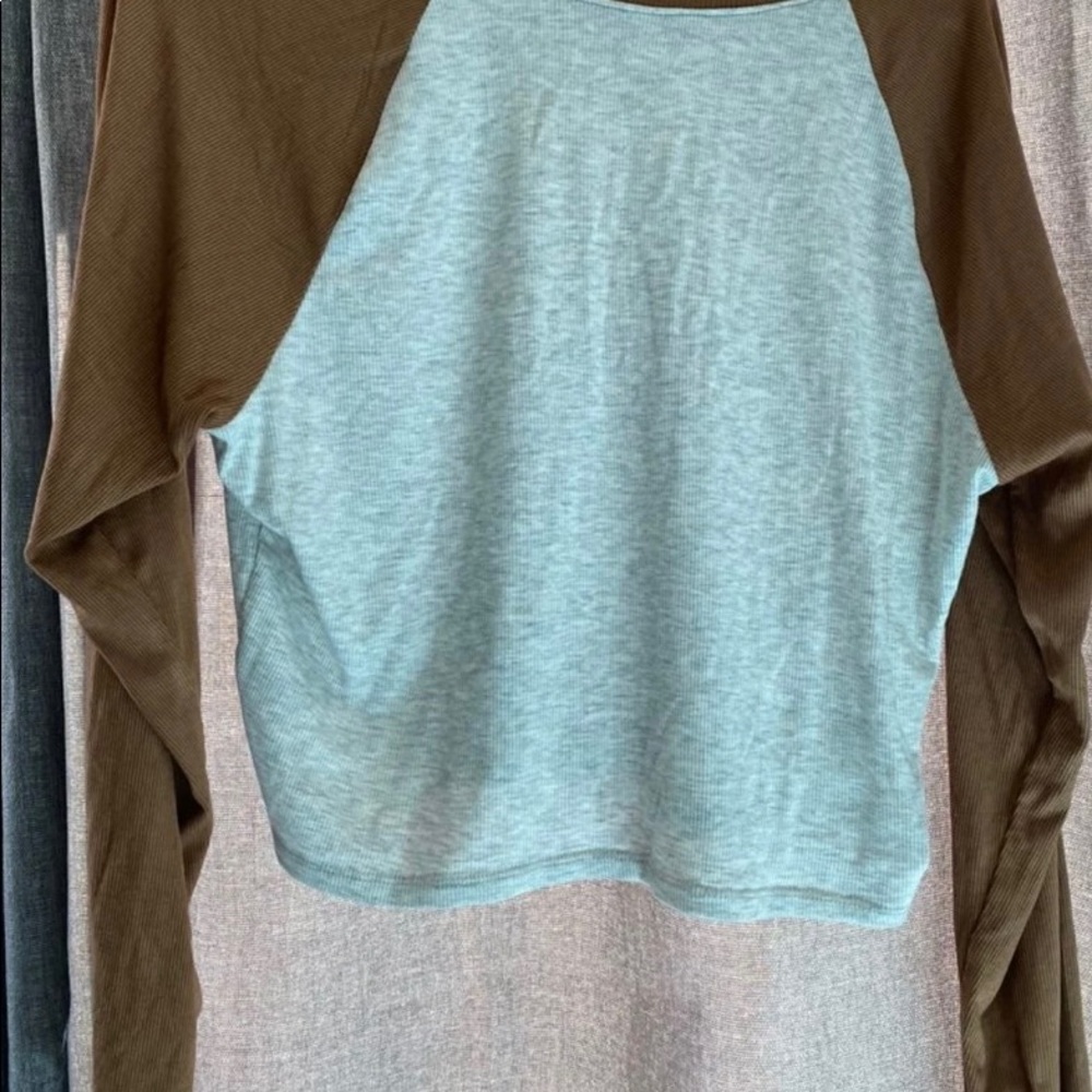 Tan Long sleeve crop top